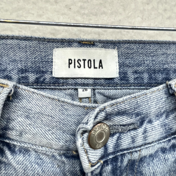 Pistola Jeans Womens 26 Blue Presley Relaxed Roller Revolve Straight Thrashed - Picture 3 of 13